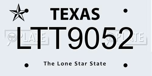 LTT9052 Texas License Plate