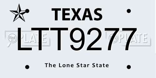 LTT9277 Texas License Plate