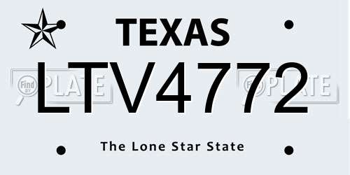 LTV4772 Texas License Plate