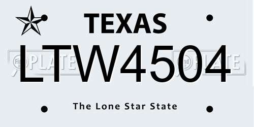 LTW4504 Texas License Plate