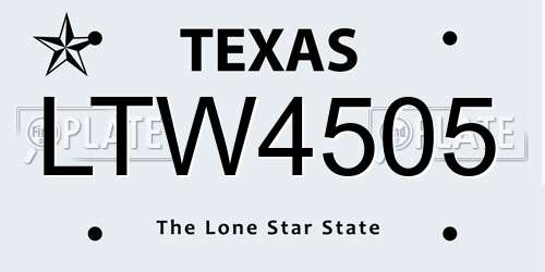 LTW4505 Texas License Plate
