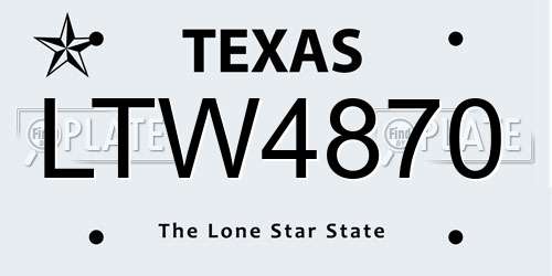 LTW4870 Texas License Plate