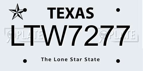 LTW7277 Texas License Plate