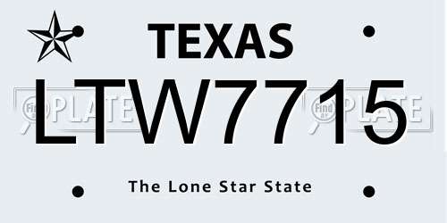 LTW7715 Texas License Plate