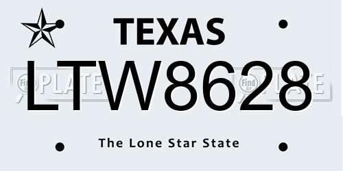 LTW8628 Texas License Plate