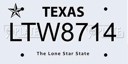 LTW8714 Texas License Plate