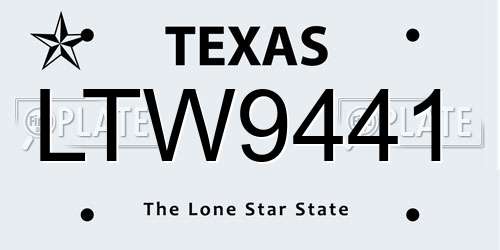 LTW9441 Texas License Plate