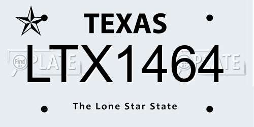 LTX1464 Texas License Plate