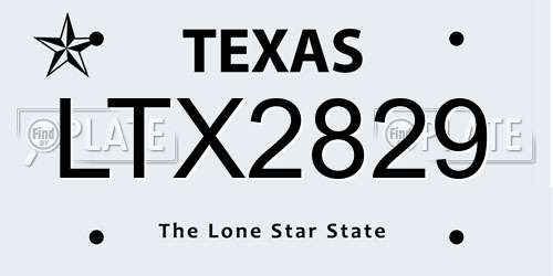 LTX2829 Texas License Plate
