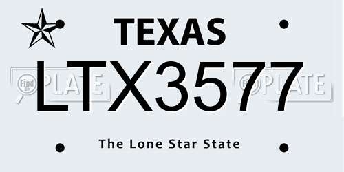 LTX3577 Texas License Plate