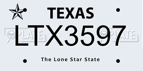 LTX3597 Texas License Plate