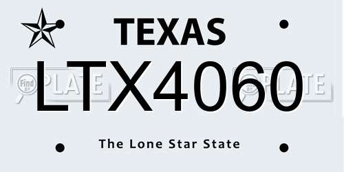 LTX4060 Texas License Plate