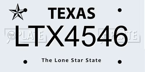 LTX4546 Texas License Plate