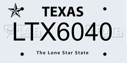 LTX6040 Texas License Plate