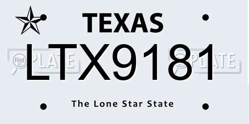 LTX9181 Texas License Plate