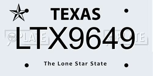 LTX9649 Texas License Plate