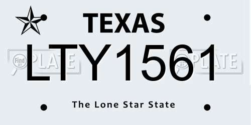 LTY1561 Texas License Plate