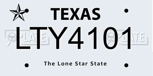 LTY4101 Texas License Plate