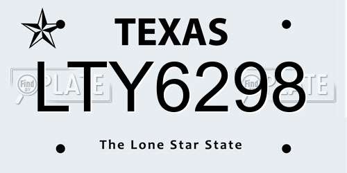 LTY6298 Texas License Plate