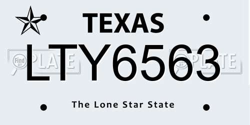 LTY6563 Texas License Plate