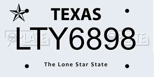 LTY6898 Texas License Plate