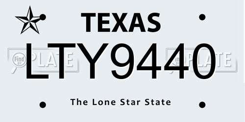 LTY9440 Texas License Plate