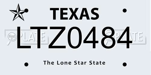 LTZ0484 Texas License Plate