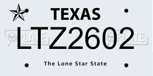 LTZ2602 Texas License Plate