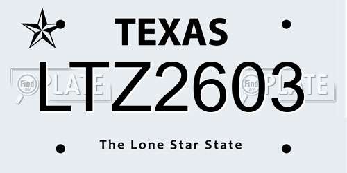 LTZ2603 Texas License Plate