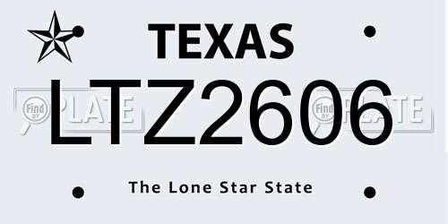 LTZ2606 Texas License Plate