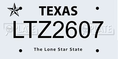 LTZ2607 Texas License Plate