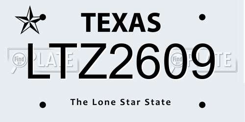 LTZ2609 Texas License Plate