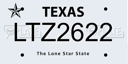 LTZ2622 Texas License Plate