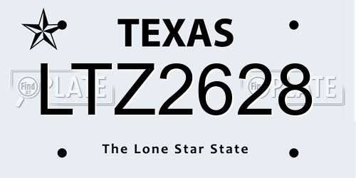 LTZ2628 Texas License Plate