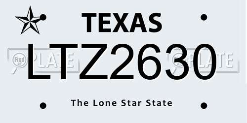 LTZ2630 Texas License Plate
