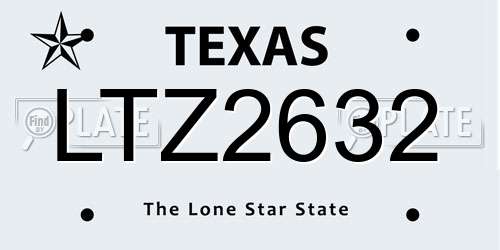 LTZ2632 Texas License Plate