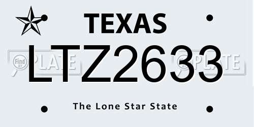 LTZ2633 Texas License Plate