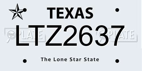 LTZ2637 Texas License Plate