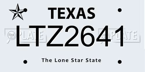 LTZ2641 Texas License Plate