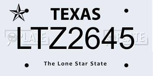 LTZ2645 Texas License Plate