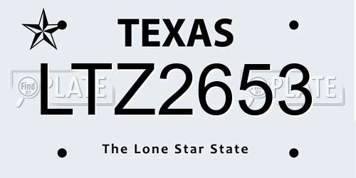 LTZ2653 Texas License Plate
