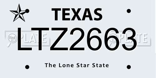 LTZ2663 Texas License Plate