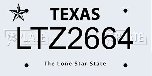 LTZ2664 Texas License Plate