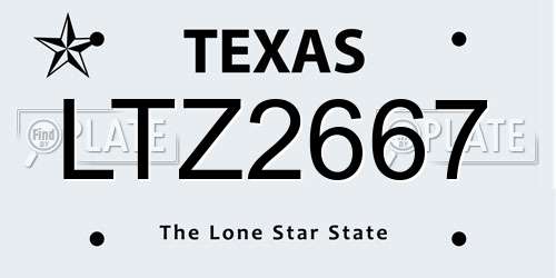 LTZ2667 Texas License Plate