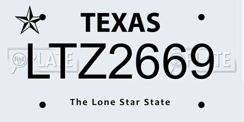 LTZ2669 Texas License Plate