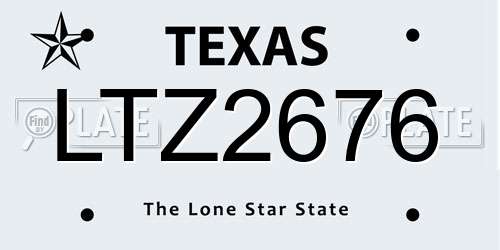 LTZ2676 Texas License Plate
