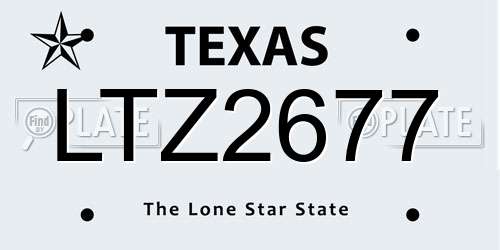 LTZ2677 Texas License Plate