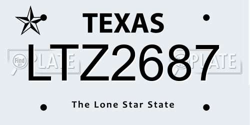 LTZ2687 Texas License Plate