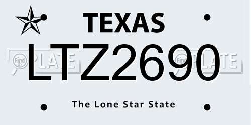 LTZ2690 Texas License Plate