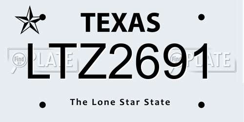 LTZ2691 Texas License Plate